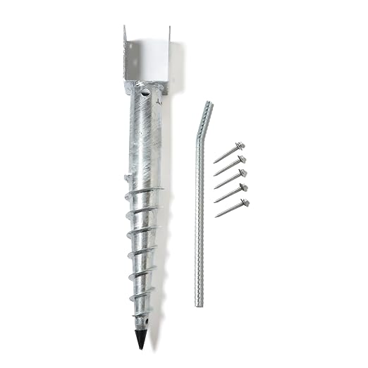 American Ground Screw U-Model - Easy-Install No-Dig Ground Anchor for Standard 4x4 Posts (Actual 3.5"x3.5") - Durable 27" Screw-in Stake for Mounting Wooden Posts
