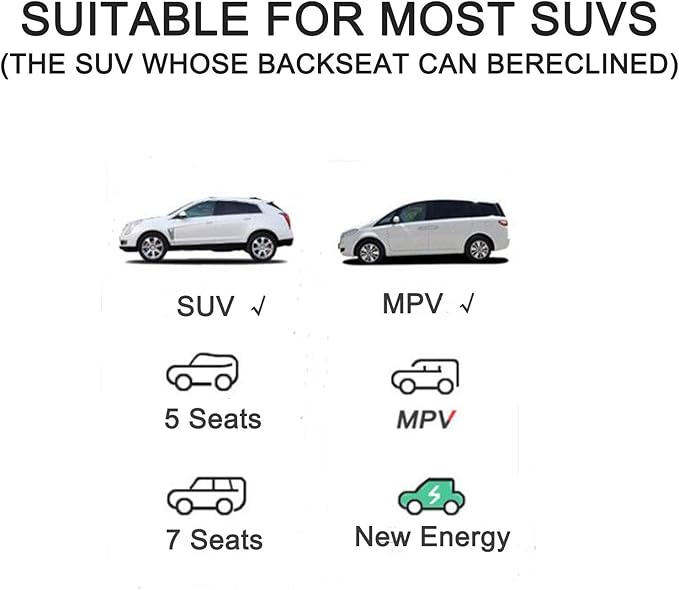 Inflatable SUV Air Mattress Thickened Flocking Inflatable Car Camping Travel Air Mattress with 2 Pillows & Air Pump,Portable Car Sleeping Bed for SUV|MPV|Minivan