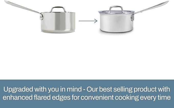 All-Clad D3 3-Ply Stainless Steel Cookware Set β 7-Piece Pots and Pans Set, Induction, Oven Broiler Safe 600F - Includes Frying Pans, Saucepans, SautΓ© Pan, Stockpot, Professional Cookware β Silver