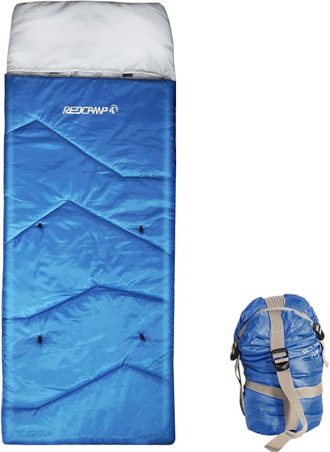 REDCAMP Kids Sleeping Bag for Boys Girls & Teens, 3 Season Cold Weather Sleeping Bag for Backpacking Camping Hiking, Blue