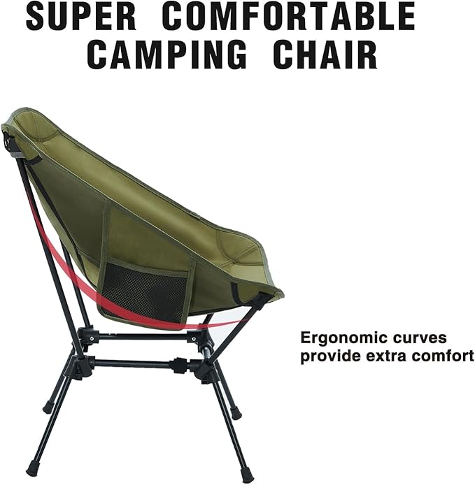 MOON LENCE Portable Camping Chair Backpacking Chair - The 4th Generation Ultralight Folding Chair - Compact, Lightweight Foldable Chairs for Hiking Mountaineering, Beach