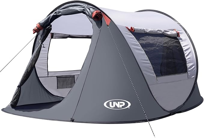 Pop-up Tent, 3 Person Camping Tent, Instant Portable Beach Tent, Easy Pop Up Shade Tents 2 Doors for Camping Hiking & Traveling with Carrying Bag