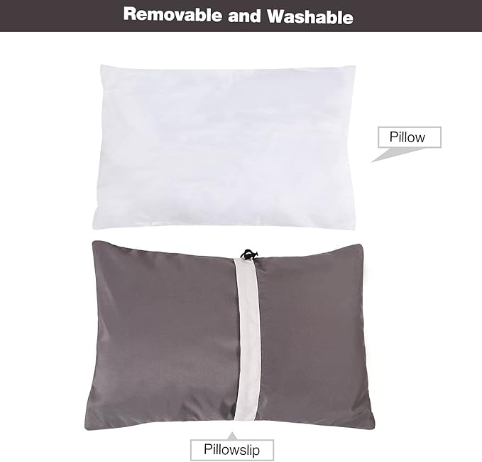 REDCAMP Camping Pillow for Sleeping Lightweight and Compressible, Small Pillow for Travel Backpacking Hammock, Peach Skin Grey