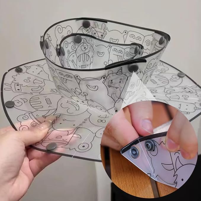 MIUPOO Collapsible Plate Set,Portable Mess Kit,Food Grade Material Free Folding Plate for Lunch Family Picnic, 8×7.5×2.2 Inches,4 Pieces.