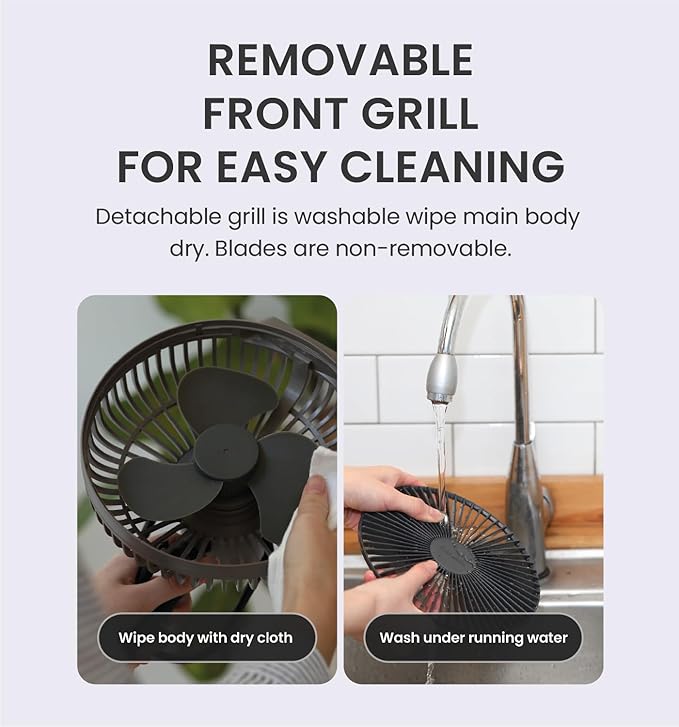 Claymore V600+ Black Rechargeable Portable Fan – 7,800mAh Battery, 4-Speed BLDC Ultra-Quiet Air Circulator USB-C Charging 32 Hrs Runtime Tripod Mountable Adjustable for Camping, Indoor, Outdoor