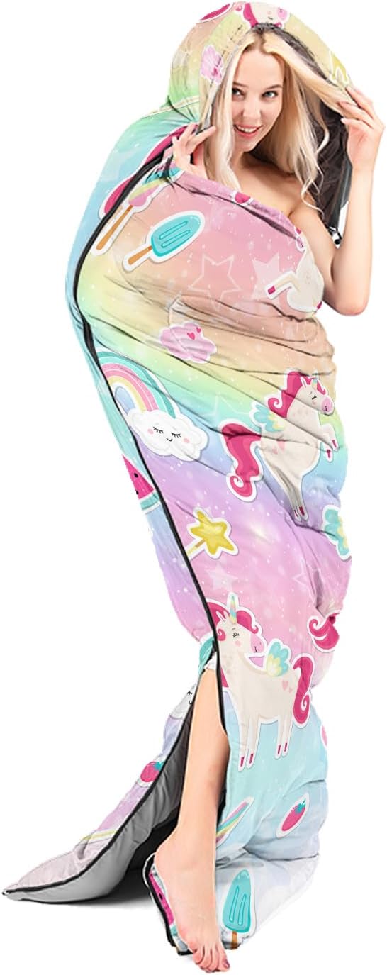 Sleeping Bags for Adults Kids,Backpacking Camping Sleeping Bag for Girls Boys Lightweight Waterproof Cold/Warm Weather Sleeping Bag for All Season