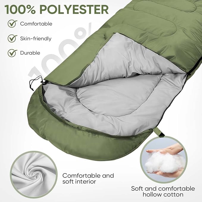 OBTANIM Sleeping Bags Portable Waterproof Camping Sleeping Bag for Adults Kids 4 Seasons Cold Weather or Warm Backpacking Hiking Mountaineering Indoor Outdoor Use