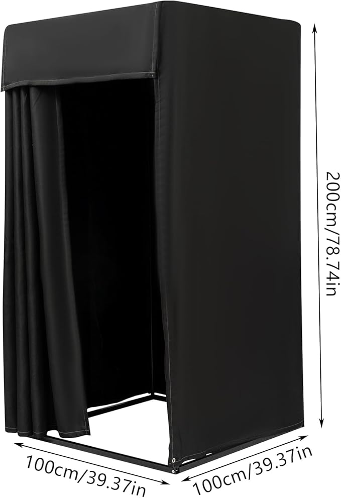 Clothing Store Fitting Room, Dressing Room, Removable Portable Changing Room Tent, Fitting Room for Boutique, Privacy Dressing Room for Indoor Outdoor House Office Shopping Mall (Rectangular-Black-A)