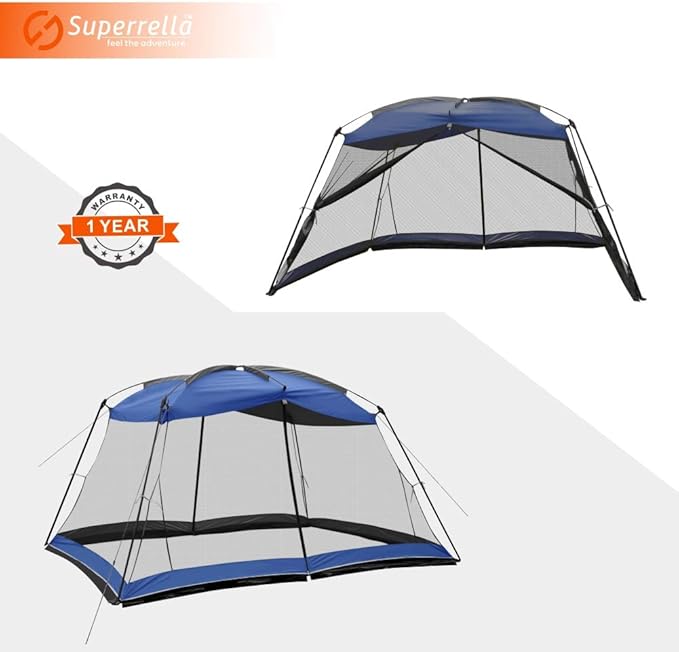 Screen House 13x9 Ft Canopy Tent Sun Shade Shelter Perfect for Outdoor Activities, Blue