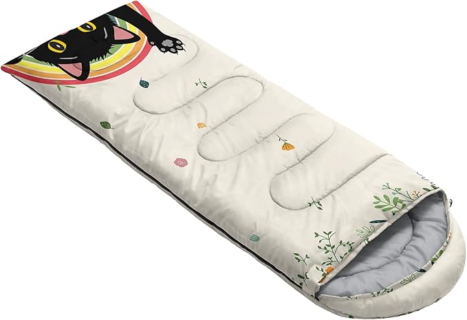 AILONEN Boys Sleeping Bag for Camping,Nautical Anchor,Lightweight & Waterproof,3 Season Warm & Cool Weather,Navy Blue Sleeping Bags for Kids Men Travelling,Outdoors