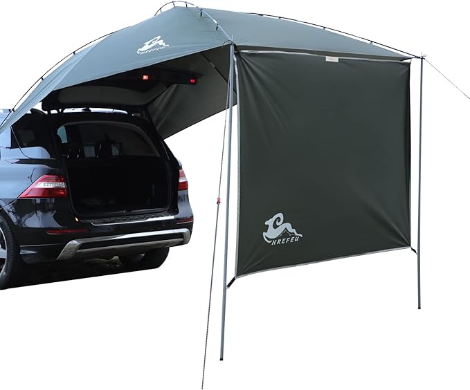 SUV Tailgate Tent with Awning,Waterproof 3000MM UPF 50+,Tailgate Shade Awning Tent for Full Size SUV/Van/MPV/CUVCamping (Large Size)