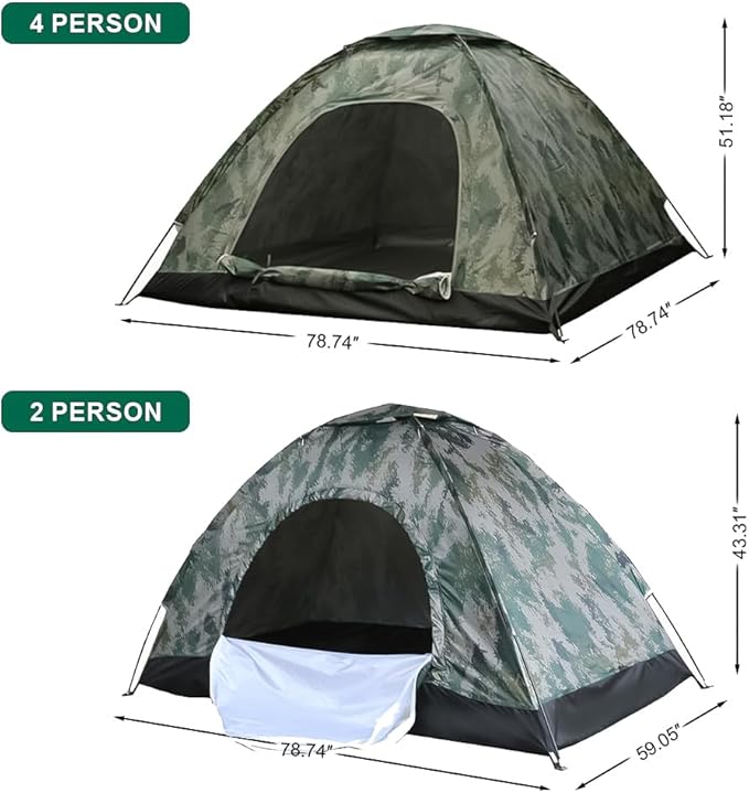 Camping Tent 2 Person, Waterproof Family Dome Tent with Rain Fly, Lightweight Portable Backpacking Tent for Outdoor Camping/Hiking