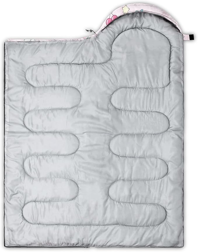 AILONEN Kawaii Puppy Sleeping Bag for Kids Boys Girls,Warm and Cool Weather,Lightweight,Waterproof Backpacking,Cartoon Cute Dog & Duck Animal Themed Blue Sleeping Bag for Camping