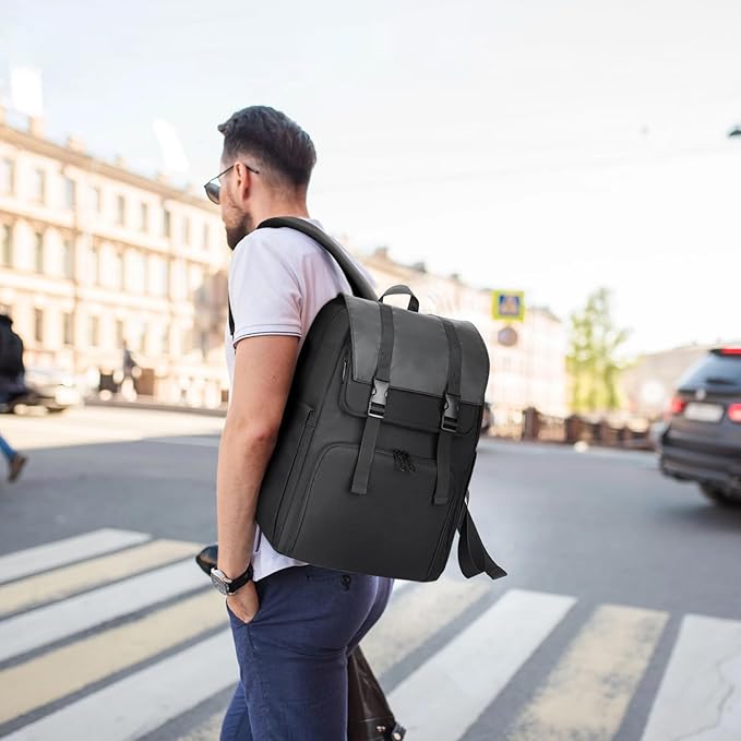 BERTASCHE Lunch Backpack, Laptop Backpack 15.6 inch w/Insulated Cooler Lunch box for Men Women, Vintage Work Backpack for College Business Commuter Travel