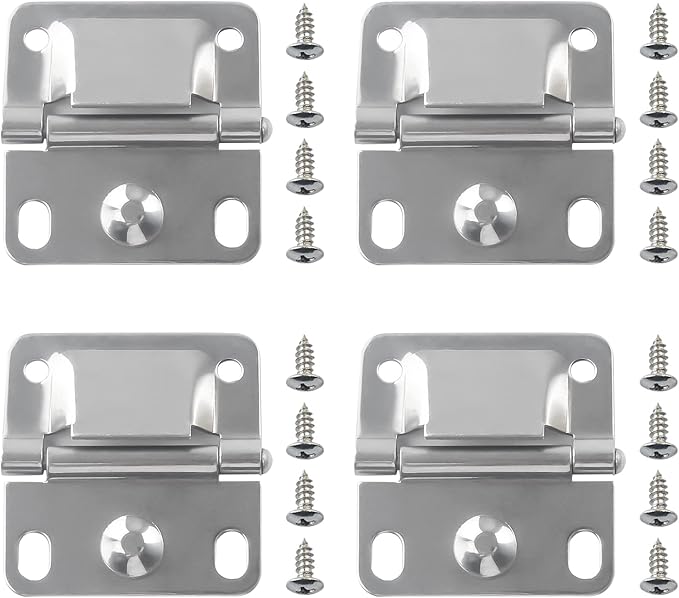 Cooler Stainless Steel Hinges with Screws Set - Compatible with Coleman ice Chest Coolers Replacement 5235 6262 6270 (4 Pack)