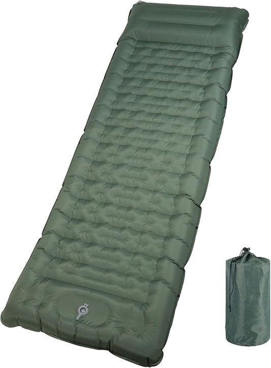 Camping Sleeping Pad with Pillow, Extra Thick 4.8 inch Ultralight Self Inflating Air Mat, Compact Lightweight Insulated Inflatable Sleep Mattress for Backpacking, Camp, Hiking, Tent