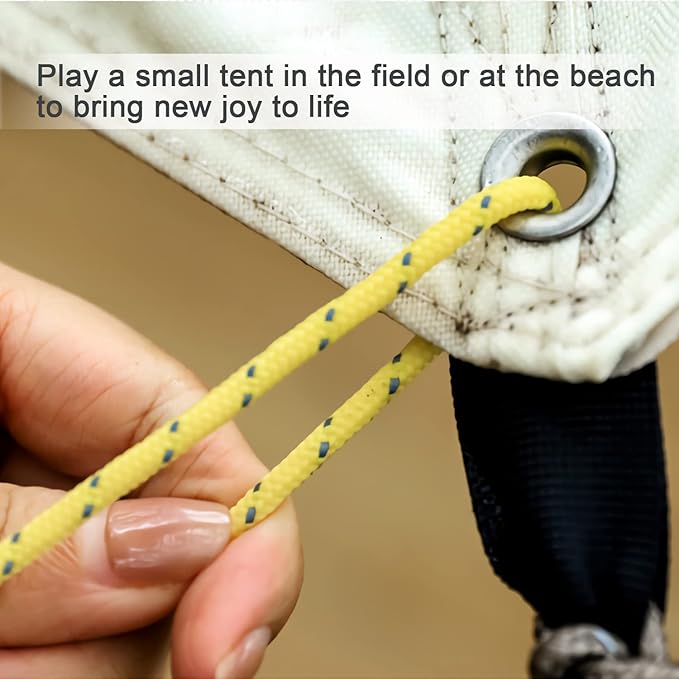 8 Pack 4mm Guy Lines Ultralight Tent Cords with Aluminum Adjuster Tensioner Outdoor Camping Guylines Ropes for Tent Tarp,Climbing,Hiking Backpacking (Green)