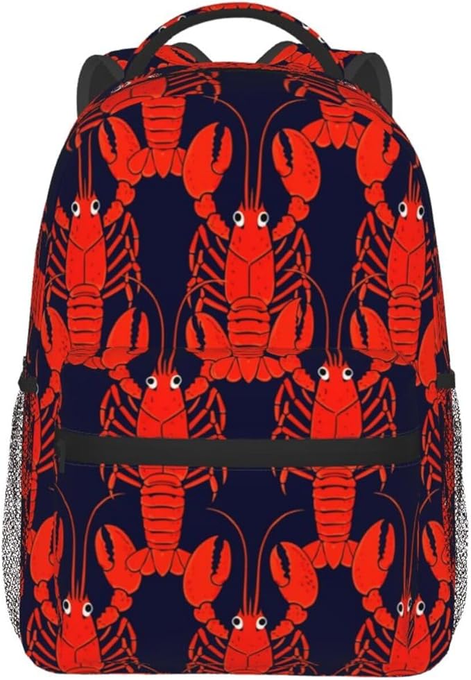 Lightweight Rucksack for Sports Travel Running, Big Capacity Multipurpose Anti-Theft Bookbag, Red Lobster Travel and Sport Backpack Rucksack