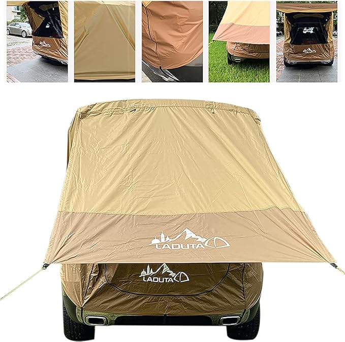 SUV Tailgate Tent with Awning,Waterproof SUV Tents for Camping, Car Hatchback Truck Roof Canopy Sun Shade Privacy Shelter for Outdoor Travel, Universal Fit Most SUV