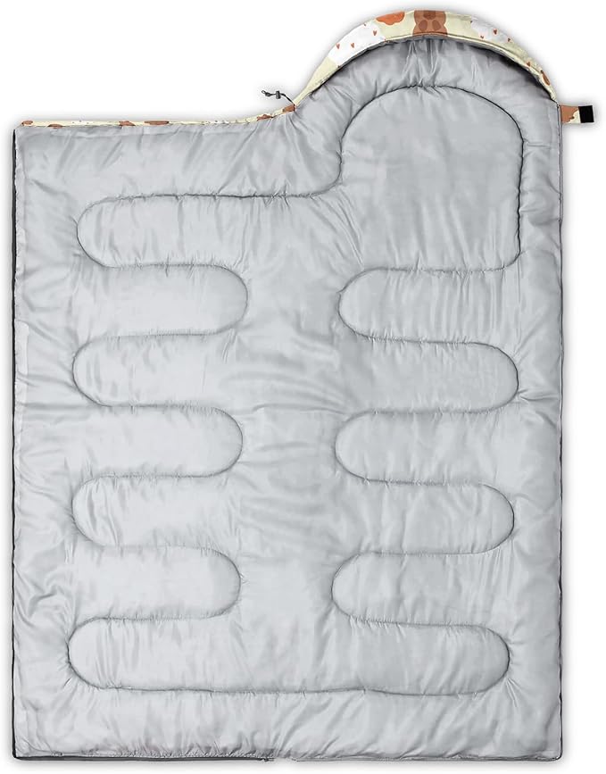 AILONEN Kawaii Puppy Sleeping Bag for Kids Boys Girls,Warm and Cool Weather,Lightweight,Waterproof Backpacking,Cartoon Cute Dog & Duck Animal Themed Blue Sleeping Bag for Camping