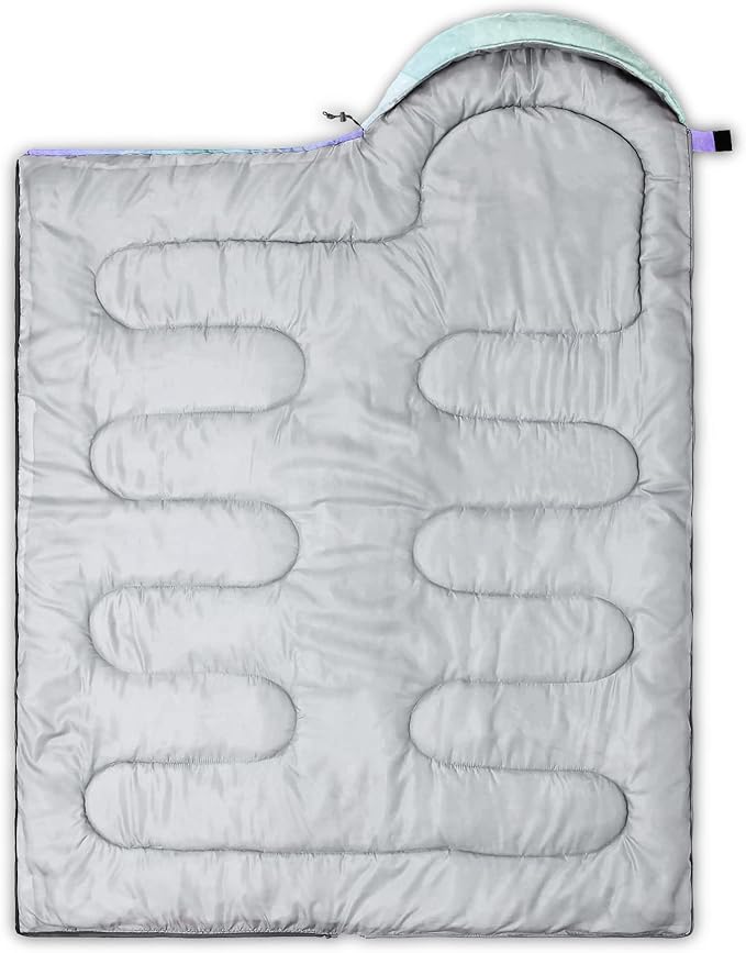 QOOMO Camping Sleeping Bags,3 Season Warm & Cool Weather,Lightweight,Waterproof Sleeping Bags for Adults & Kids,Traveling,and Outdoors,Camping Gear Equipment