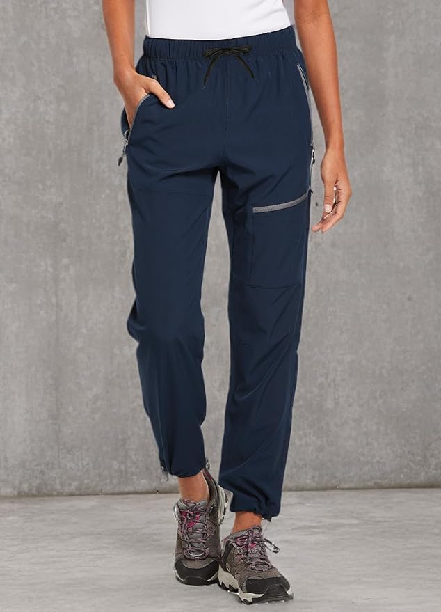 baleaf Women's Hiking Pants Quick Dry Lightweight Water Resistant Elastic Waist Cargo Pants for All Seasons