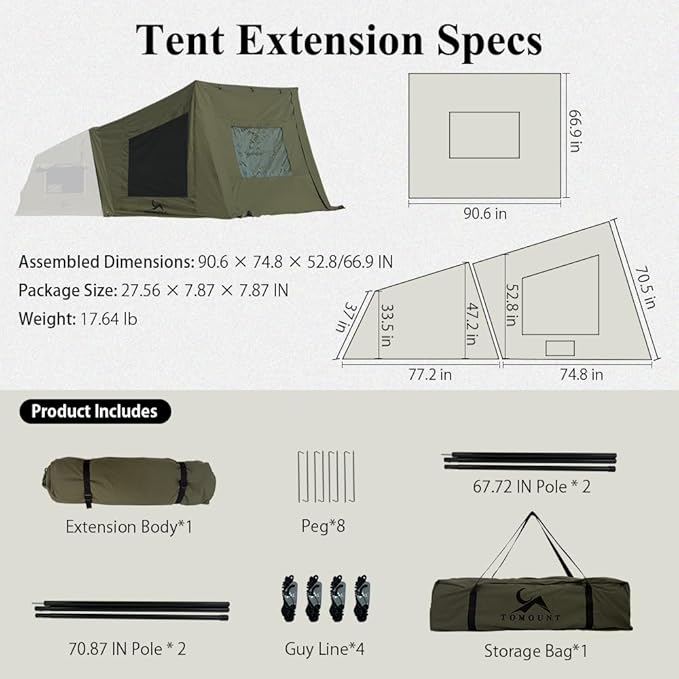 TOMOUNT Inflatable Canvas Tent with Pump,Easy Setup Blow Up Tent for Camping