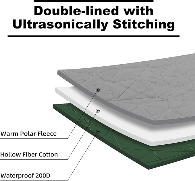 Outdoor Waterproof Blanket, Foldable Fleece Stadium Blanket for Outdoor Sports Event, Camping, Car, Pet, Picnics - Windproof, Wearable, Machine Washable 80" x 58" (Green)