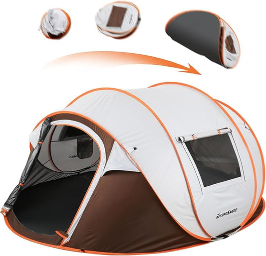 EchoSmile Instant Pop Up Camping Tent, 2/4/6 Person, Easy Setup Tent, Water Resistant Dome, Portable with Carry Bag