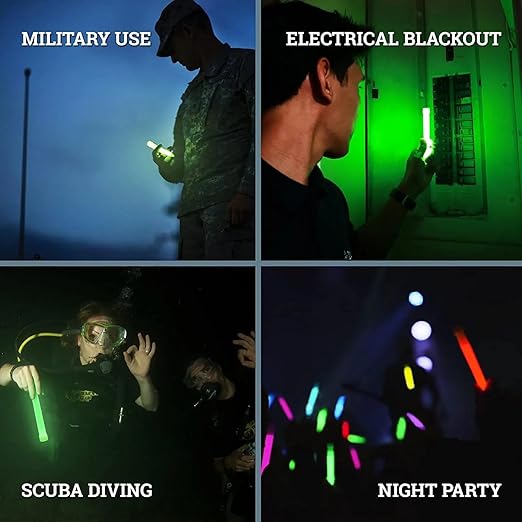 Glow Fever Emergency Safety Military Grade Glow Sticks, 30pcs 6'' Lightsticks, Light Up Ultra Bright with 12 Hours Duration. for Hiking Party Camping Blackouts Hurricane Shelter Survival Kit (Yellow)