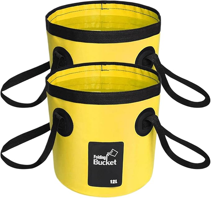 BANCHELLE Collapsible Bucket Water Container Portable Folding Camp Wash Basin for Outdoor Traveling Hiking Fishing Car Washing Gardening Camping 2 PCS