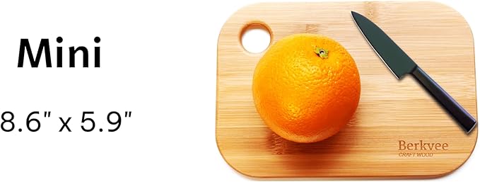 2 PCs Berkvee Small FSC-CERTIFIED Bamboo Wood Cutting Board Set – Mini Lightweight Wooden Cutting Board- BPA Free