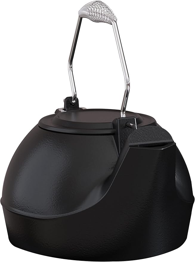 Fire Beauty Humidifying Iron Kettle,Stove Humidifier,Wood Stove Kettle,Cast Iron,Chrome handle