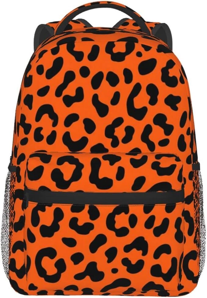 Lightweight Daypack for Camping Business Walking Cycling, Large Capacity Anti-Theft Multipurpose Bookbag, Animal Leopard Pattern Gym Outdoor Hiking Backpack