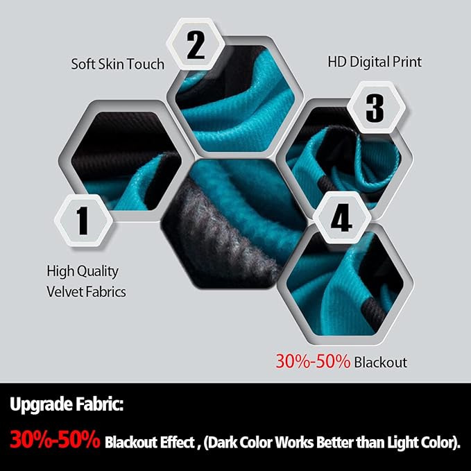 Feelyou Camper Theme Curtains for Bedroom Living Room Happy Camping Blackout Darkening Drapes Travel Car Rv Window Treatments, 2 Panels 42 x 90 Inch Cute Camper Room Decor
