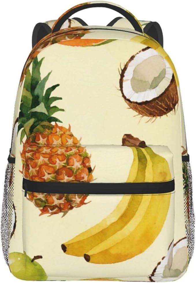 Rucksacks Lightweight Multipurpose Anti-Theft Pineapple Banana Fruits Shoulder Bag Big Capacity Laptop Book Bag Rucksack With Padded Straps