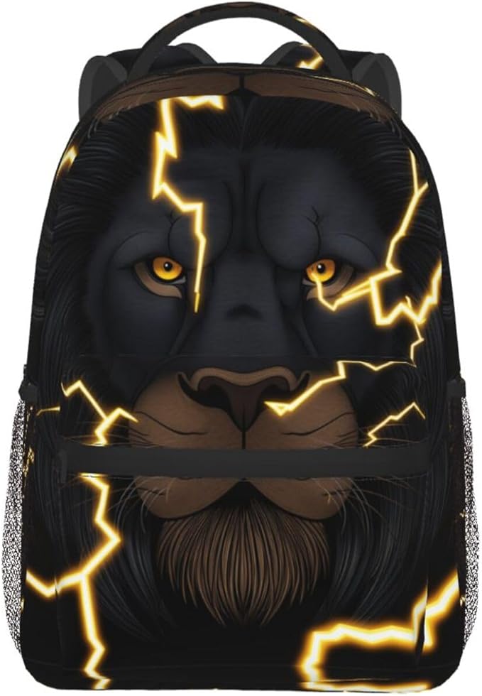 Backpack Lightweight Anti-Theft Multipurpose Golden Cool Lion Art Shoulder Bag Large Capacity Travel Hiking Backpack With Padded Straps