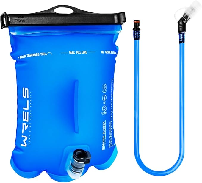 1L/1.5L/2L/3L BPA Free Hydration Bladder,Leakproof TPU Water Bladder for Hiking Backpack,Large Opening Water Reservoir Hydration Pack for Running Cycling Camping