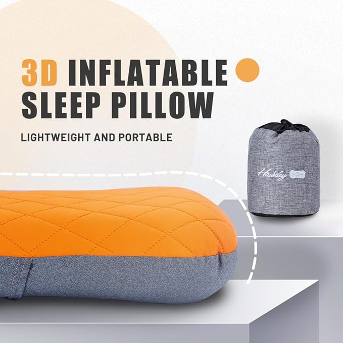 Generic Travel Pillow Compressible Camping Pillow for Sleeping Easy to Replace Small Portable Camping Pillow Compact Firm Supportive Travel Pillow for Adults Kids Outdoor Backpacking Hiking, Orange