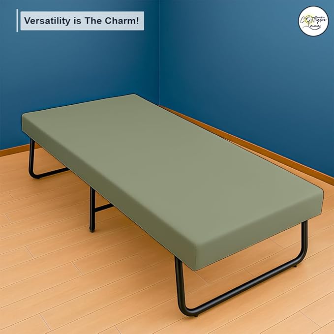 Cot Fitted Sheet 25 x 75, 100% Egyptian Cotton, 1 PC Cot Size Bottom Sheet Only, Perfect for Narrow Twin, Camp Bunk, Army Cots, Trifold Mattress, Camping Cot, Guest Bed Replacement(Sage)