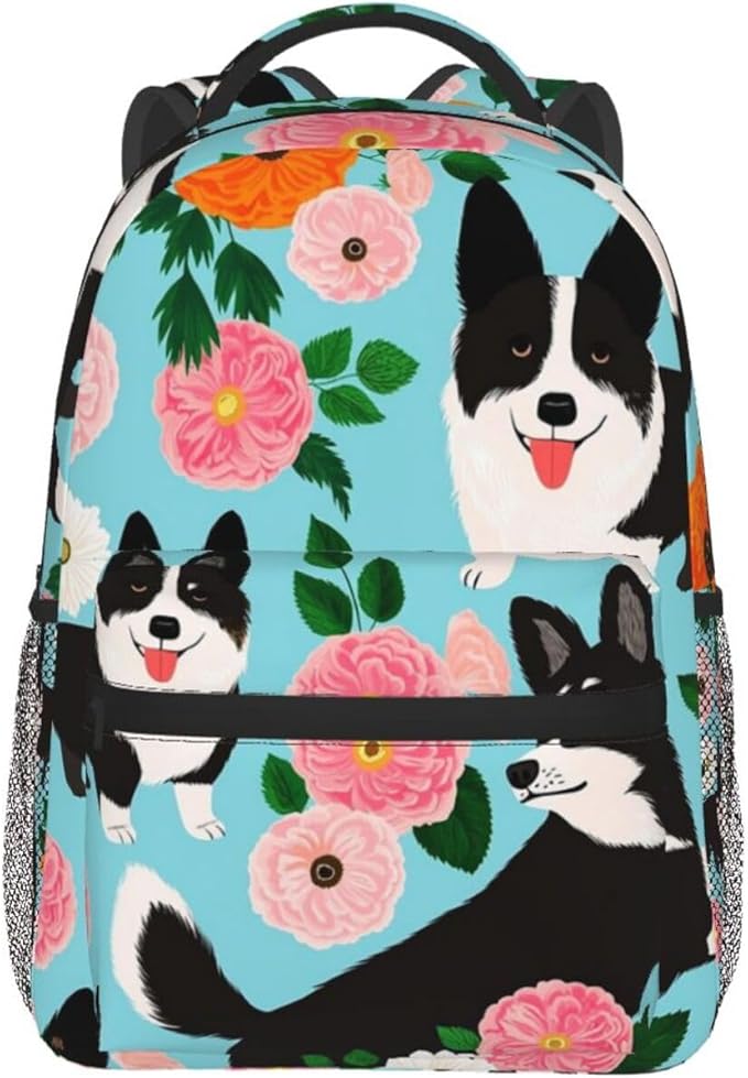 Rucksacks Multipurpose Anti-Theft Big Capacity Bookbag, Italian Greyhound Dog Flower Travel Hiking Camping Rucksack With Padded Straps
