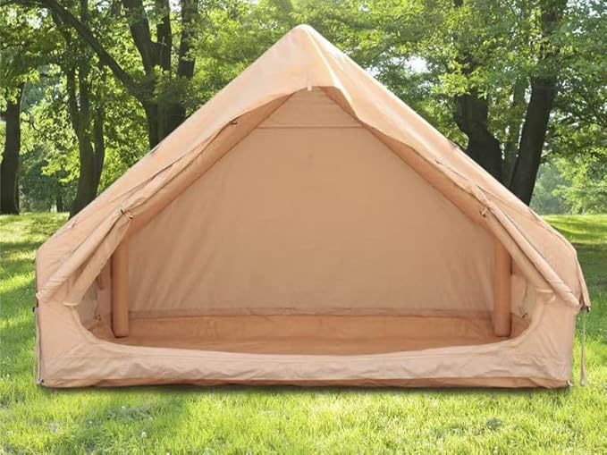 Inflatable Camping Tent with Pump, Glamping Tents for 4-6 Person, 4 Season Waterproof Glamping Tent with 12 Mesh Windows, Easy Setup for Family Outdoor Adventures