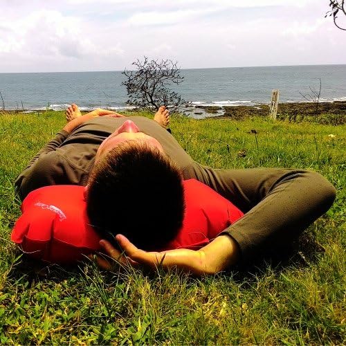 Ultralight Inflatable Backpacking Camping Pillow - Compact, Ergonomic, Durable for Lumbar Support, Camp, Traveling
