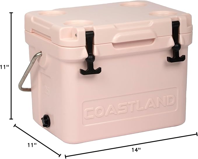 Coastland Bay Series Cooler Premium Everyday Use Insulated Rotomolded Cooler, Small Ice Chest for Tight Spaces, Soccer Games, & Tailgates