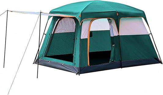 Grassman Extra Large Tent 10-12-14 Persons, Family Cabin Tents Waterproof, 2 Rooms, 1 Living Room with Mesh Straight Wall Double Layer Big Tent for Outdoor Camping Family Gathering