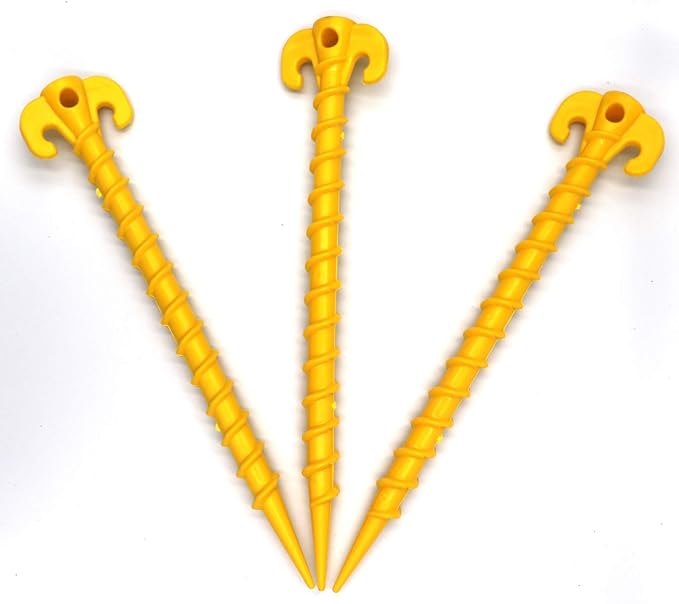FGen 10pcs Threaded Nail Plastic Nail Tent Tent Canopy Picnic Mat Nail Stability Spiral Screw Assembly