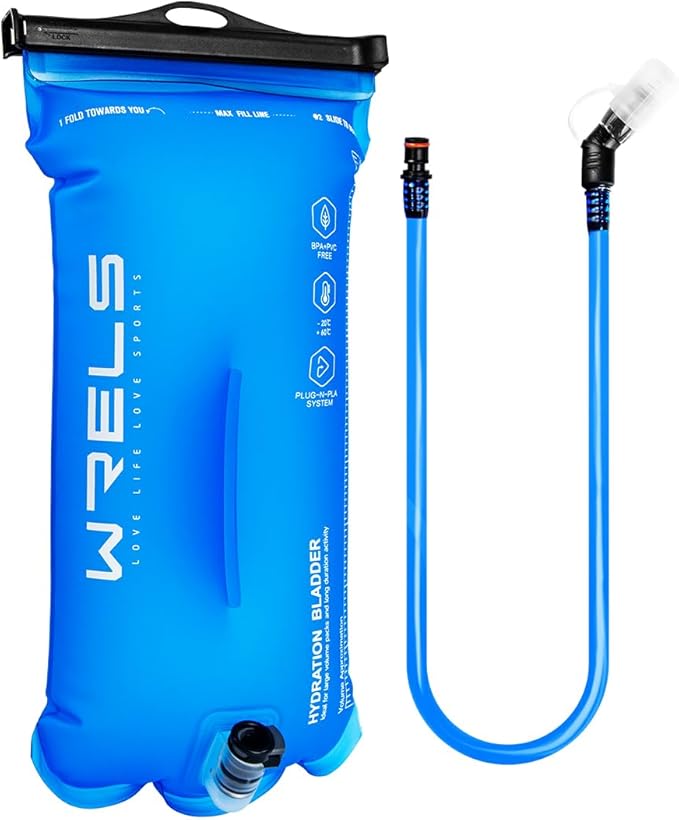 1L/1.5L/2L/3L BPA Free Hydration Bladder,Leakproof TPU Water Bladder for Hiking Backpack,Large Opening Water Reservoir Hydration Pack for Running Cycling Camping