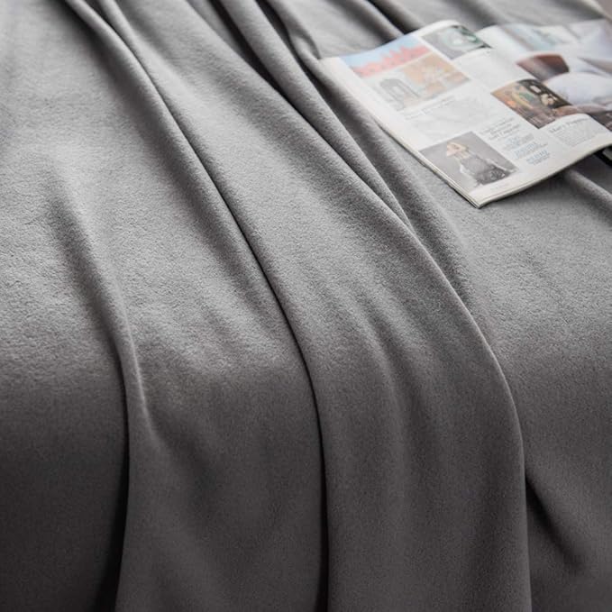 CAI TENG Fleece Throw Blankets Lightweight Warm for Soft Cozy Pet-Friendly Bulk Fleece Blanket Solid for Home, Bed, Sofa, Dorm, Office, Gifts, Outdoor (Grey, Pack of 6-50 x 60 inch)