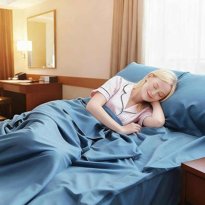 Sleeping Bag Liner Lightweight Compact Sleeping Bag Sack Portable Clean Travel Sheet Camping Sleep Sheet for Backpacking Hotel Hiking