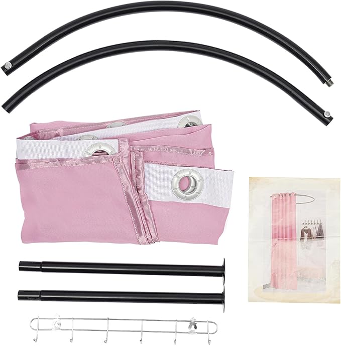 U-Dressing Room Privacy Protection Changing Room Divider, Clothing Store Fitting Room, Boutique Dressing Room, Curtain Divider (U-Shaped-Pink)